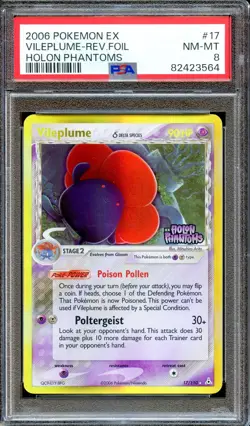 PSA 8 Vileplume EX Reverse Foil Holon Phantoms 17/110 Pokemon Card NEAR MINT - Image 1