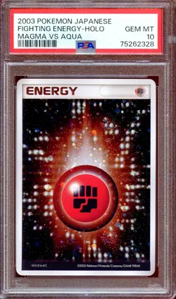 PSA 10 Fighting Energy Holo Magma vs Aqua Japanese Pokemon Card MINT - Image 1