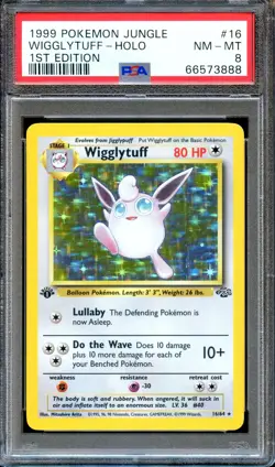 PSA 8 Wigglytuff 1st Edition Jungle 16/64 Pokemon Near MINT Holo - Image 1