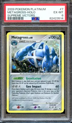 PSA 6 Metagross Holo Platinum Supreme Victors 7/147 Pokemon Card NEAR MINT - Image 1