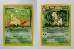 Pokemon TCG Chikorita 1st Edition Neo Genesis + Bayleef 1st Edition Neo Genesis - Image 1