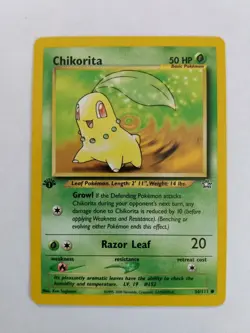 Pokemon TCG Chikorita 1st Edition Neo Genesis + Bayleef 1st Edition Neo Genesis - Image 2