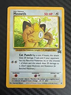 Pokemon TCG Meowth 10/53 WOTC Promo Holo DMG - Image 1