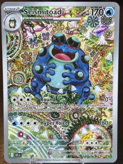 Pokemon TCG SV Black Bolt English Seismitoad #105/086 Illustration Rare Card - Image 1
