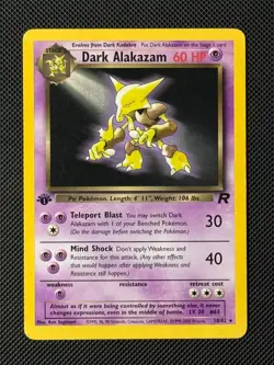 Dark Alakazam 18/82 1st Edition Pokemon Card Team Rocket 1st Ed WOTC Rare - Image 1