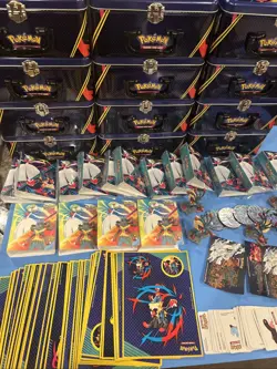 Large lot of Pokemon trading card game tins and accessories - Image 2
