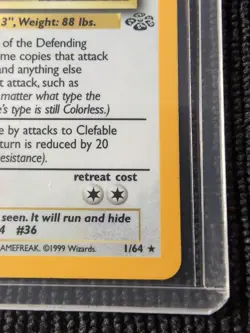 Pokemon TCG Clefable Jungle 1/64 Holo Rare Unlimited LP - Image 5