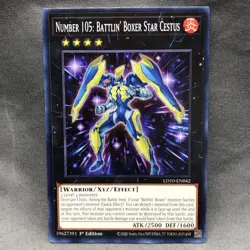 1st Edition Number 105: Battlin' Boxer Star Cestus LD10-EN042 YuGiOh card - Image 1