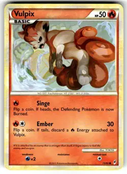 Vulpix 75/95 Common Call of Legends Pokemon Card - Image 1