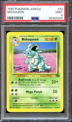 PSA 9 Nidoqueen Jungle 23/64 Unlimited Pokemon Card Non Holo MINT - Image 1
