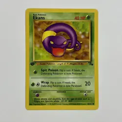 Ekans 46/62 Fossil 1st Edition Common Pokemon Card LP - Image 1