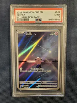 2023 Pokemon Obsidian Flames Cleffa Holo Card 202/197 IR TCG PSA 9 Graded - Image 1