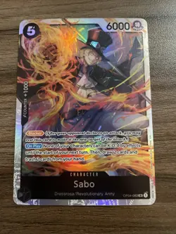 One Piece Card Game Sabo OP04-083 SR Super Rare Foil Card NM - Image 1