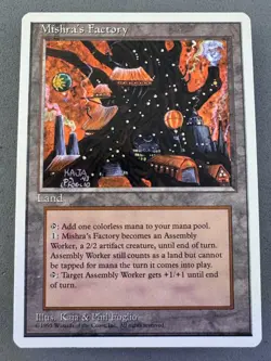 Mishra's Factory MTG 4th Edition -Unplayed Near Mint-Vintage Magic the Gathering - Image 1