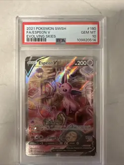Pokemon Espeon V Evolving Skies Full Alt Art #180 PSA 10 Gem Mint - Image 1