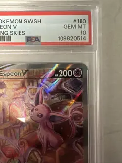Pokemon Espeon V Evolving Skies Full Alt Art #180 PSA 10 Gem Mint - Image 3