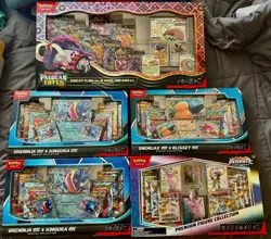 Pokemon Great Tusk Iron Threads Ex Premium Collection, Figure, ex - 5 Boxes Lot - Image 1