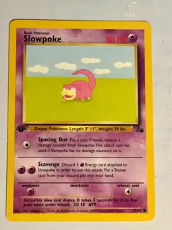 slowpoke 55/62 1st Edition Fossil Set Pokemon NON HOLO TCG WOTC * NEVER PLAYED - Image 1