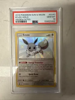 PSA 10 Hidden Fates Eevee SV41/SV94 2019 Pokemon Shiny Vault Holo - Image 1