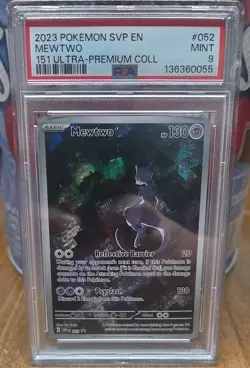 2023 POKEMON SVP EN-SV BLACK STAR PROMO 151 ULTRA-PREM COLL #052 MEWTWO PSA 9 - Image 1