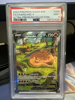 Pokemon SWSH260 Ultra Premium Collection Charizard v Black Star Promo, PSA 9 - Image 1