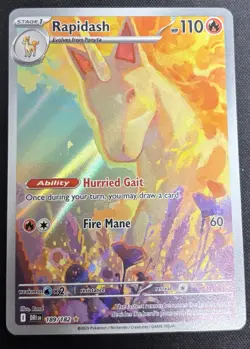 2025 Pokemon SV Destined Rivals Rapidash #189/182 Holo Illustration Rare - Image 1