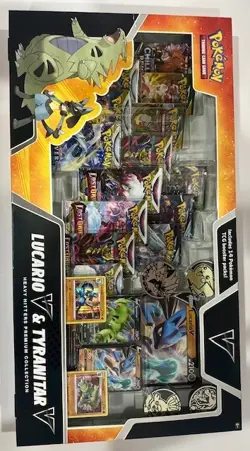 Pokemon TCG Lucario V & Tyranitar V Heavy Hitters Premium Collection NEW 2023 - Image 2