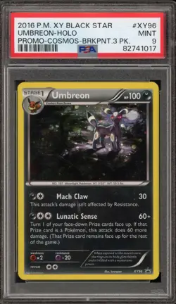 Pokemon Umbreon XY Breakpoint 3 Pk. Blister Cosmos Holo Promo XY96 PSA 9 Mint - Image 1