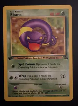 1999 Pokemon Fossil 1st Edition Ekans 46/62 - Image 1