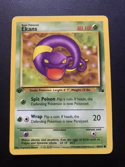 POKEMON TCG EKANS 46/62 FOSSIL SET 1ST EDITION COMMON!! - Image 1