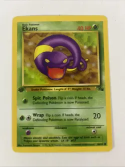 Ekans - 46/62 - Pokemon Fossil 1st Edition Common WOTC Non-holo Vintage - Image 1
