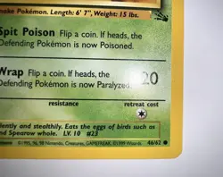 Ekans 46/62 - 1999 Pokemon Fossil - 1st Edition - Common - NM - Image 4