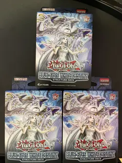 Yugioh: (3) Blue-Eyes White Destiny Structure Decks - Factory Sealed - Image 1