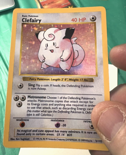 Pokemon TCG Clefairy Holo LP Card 5/102 Shadowless Base Set - Image 5