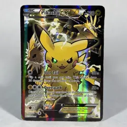 HP Pokemon Pikachu EX XY124 Black Star Promo 2016 Holo Card Heavily Played DMG - Image 1
