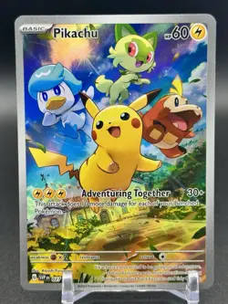 Pokemon Card TCG - Pikachu 027 Scarlet & Violet Black Star Promo Near Mint - Image 1