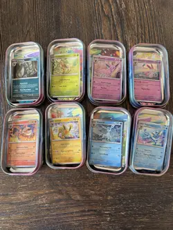 Pokemon Prismatic Tins (no Booster) With Coin And Art. Incl Lots Of Bulk Cards - Image 3
