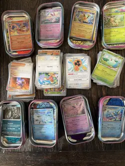 Pokemon Prismatic Tins (no Booster) With Coin And Art. Incl Lots Of Bulk Cards - Image 4