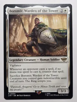 Boromir, Warden of the Tower (LTR-0004) Lord Rings NM+ mtg lotr magic card rare - Image 1