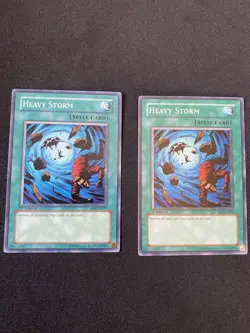 Yugioh 2x Heavy Storm 1st Edition Vintage Cards - Image 1