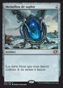 Magic The Gathering MTG SAPPHIRE MEDALLION FRENCH Commander 2014 NM Near Mint - Image 1