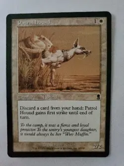 MTG Magic The Gathering Card Patrol Hound Creature Hound White Odyssey - Image 1