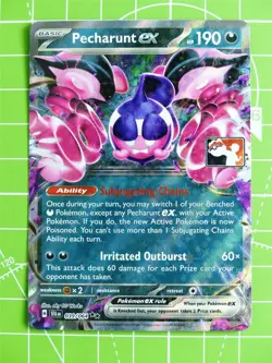 Pecharunt ex 039/064 Prize Pack Promo stamped: Pokemon Card - Image 1