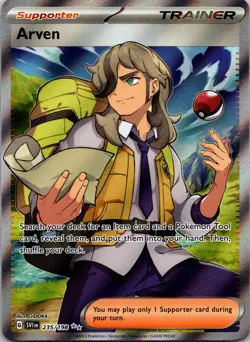 Arven 235/198 Trainer Supporter Near Mint Holo Pokemon - Image 1