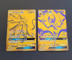 Pokemon TCG - Lunala GX SM103a & Solgaleo GX SM104a Hidden Fates Gold Promos - Image 1