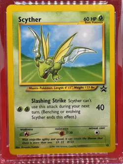CGC 10 GEM MINT Scyther 45 WOTC Black Star Promo Pokemon League 2000 TCG Vintage - Image 2