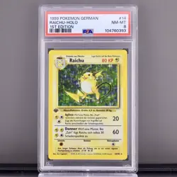 1999 Pokemon Raichu Holo 1st Edition (German) #14 - PSA 8 NM-MT - Euro Vintage - Image 1