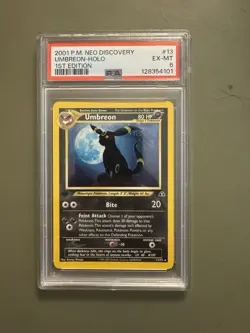 2001 POKEMON NEO DISCOVERY 13 UMBREON-HOLO 1ST EDITION PSA 6 - Image 1