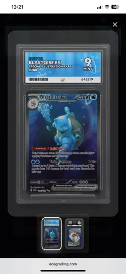 Blastoise EX 200/165 Special Illustration Rare S&V 151 ACE 9 MINT Pokemon TCG - Image 1
