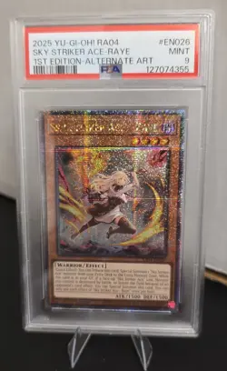 Yugioh - Sky Striker Ace Raye - Quarter Century Secret Rare - RA04-EN026 - PSA 9 - Image 1